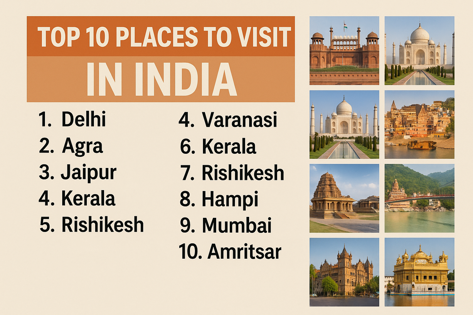 Top 10 Places to Visit in India